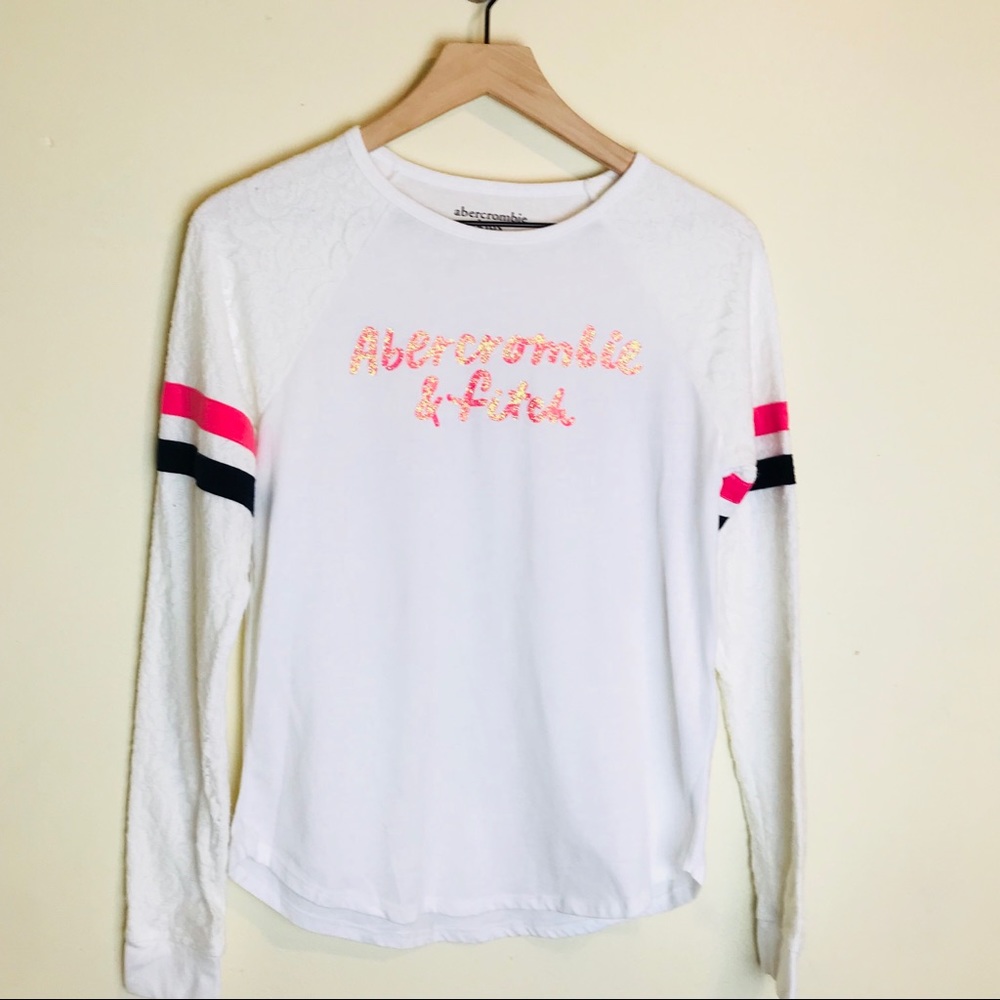 Abercrombie Kids Long Sleeve Lace Raglan T-shirt